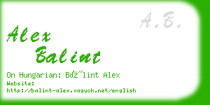 alex balint business card